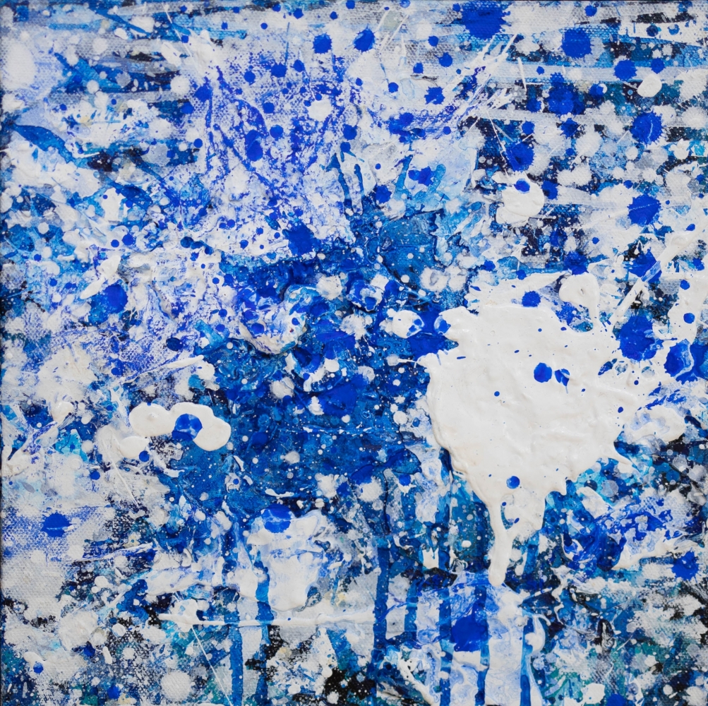 J. Steven Manolis, Splash (10.10.08), 2016, Acrylic painting on canvas, Splash Art, Blue Abstract Art for sale