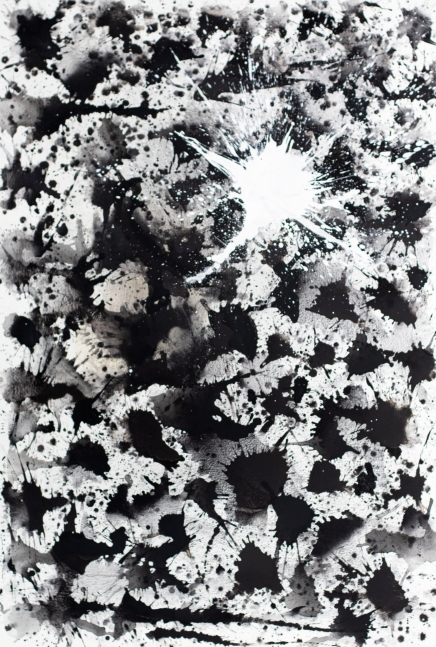 J. Steven Manolis, Black & White (MMLM), 2020, 72 X 48 inches, Acrylic on Canvas, Large Black and White Wall Art, Black and White Abstract painting