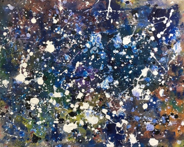 J. Steven Manolis, Galaxy, 2015, Acrylic on canvas, 20 x 25 inches, For sale at Manolis Projects Art Gallery, Miami Fl