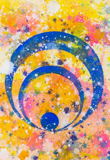 J. Steven Manolis, Concentric 2014.04, watercolor painting on paper, 10.25 x 7 inches, geometric abstraction, Abstract expressionism art for sale at Manolis Projects Art Gallery, Miami, Fl