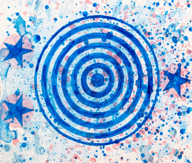 J. Steven Manolis, Patriot (Concentric), 2021, watercolor painting on paper, 17 x 24 inches, Abstract expressionism art