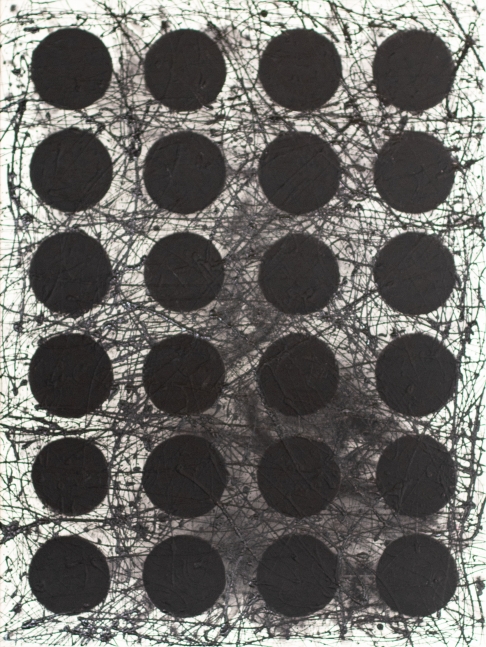 J. Steven Manolis, Black & White (Black Graphic), 2020, 48 x 36 inches, Acrylic and latex enamel on canvas