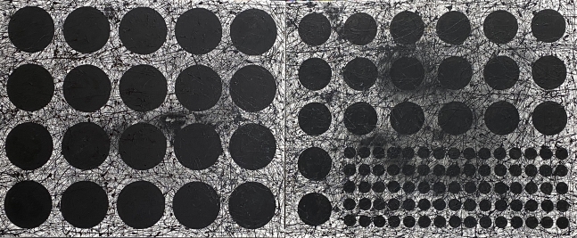 J. Steven Manolis,  BLACK & WHITE (Graphic) 2020; 60”X 144”, Acrylic and latex on canvas, for sale