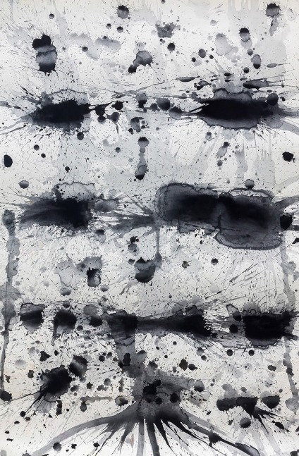 J. Steven Manolis, Black-&-White, 2014, 60 x 40 inches, 2014.01, Large Black and White Wall Art, Abstract expressionism art for sale at Manolis Projects Art Gallery, Miami, Fl